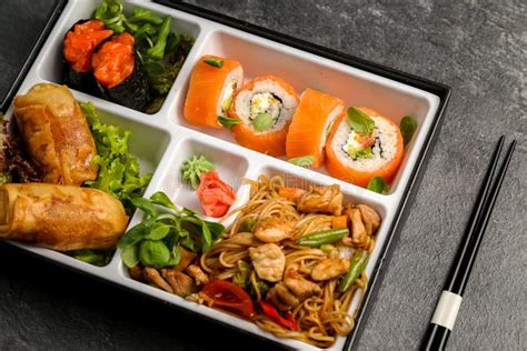 Bento Single Portion Takeout Or Home Packed Meal In Japanese Cuision