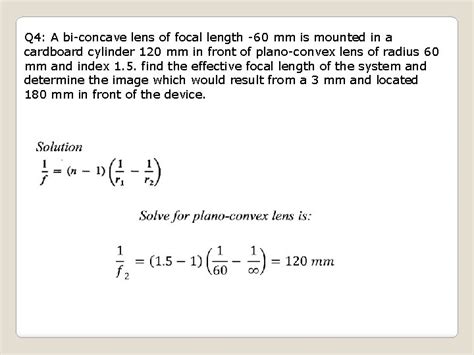 Plano Convex Lens Focal Length Equation - Tessshebaylo