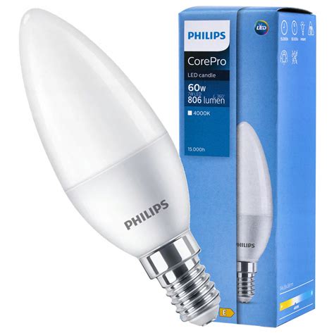 Żarówka LED E14 7W 60W 830lm 4000K PHILIPS świeca 8719514312982