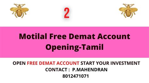 Motilal Oswal Free Demat Account Opening Tamil YouTube