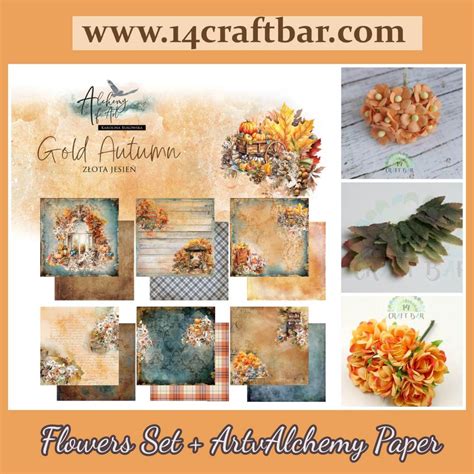 Flower Set With Art Of Alchemy Gold Autumn