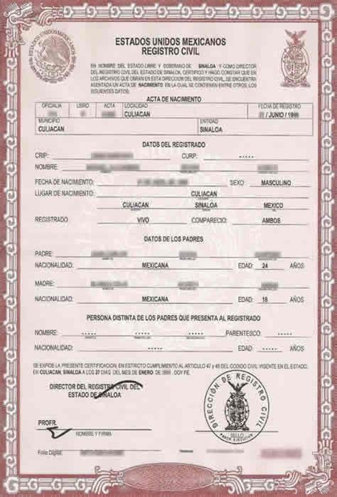 Mexican Birth Certificate Translation Template 1 Templates Example