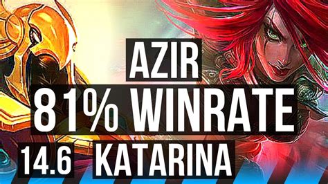 AZIR Vs KATARINA MID 81 Winrate Legendary BR Master 14 6