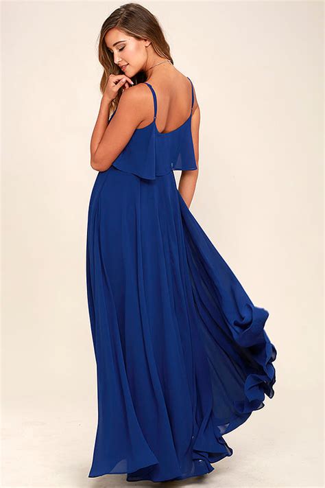 Stunning Royal Blue Dress Maxi Dress Gown 78 00