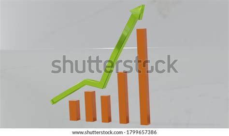 3d Illustration Business Graph Chart 3d Stock Illustration 1799657386