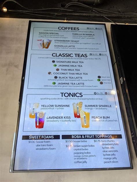 Menu Of Boba Society In Henderson Nv 89014