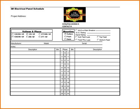 Electrical Panel Label Template | printable label templates