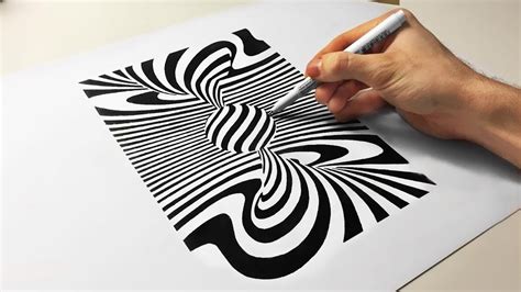 3d Cool Optical Illusion Drawing Spiral Tornado Ball How To Draw