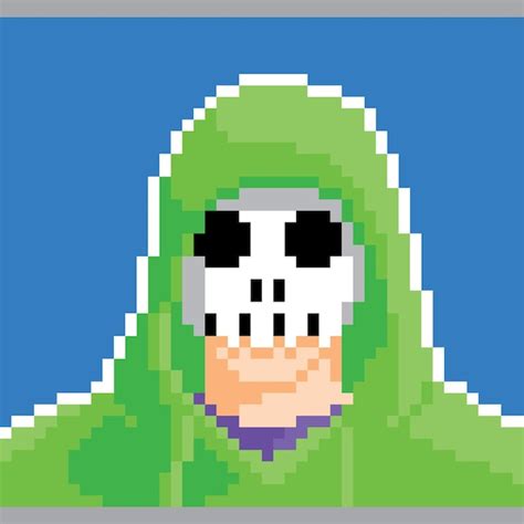 Uma Imagem De Pixel Art De Um Homem Mascarado Vetor Premium