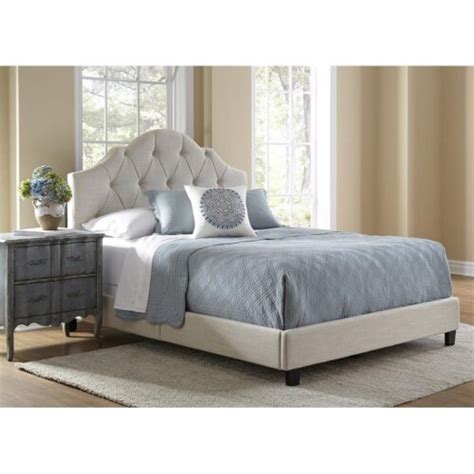 Scalloped Tufted Full Upholstered Bed In Cream Fabric 1 Fred Meyer