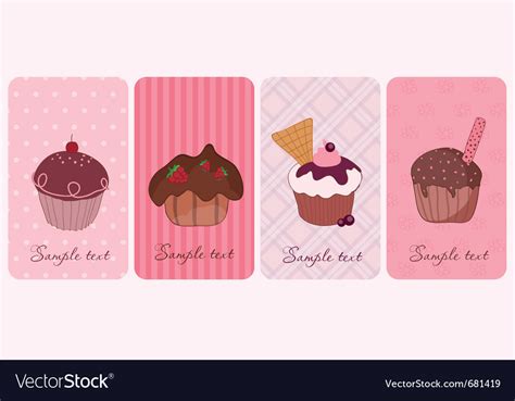 Dessert And Sweet Cakes Cupcakes And Bakery Vector Sketch