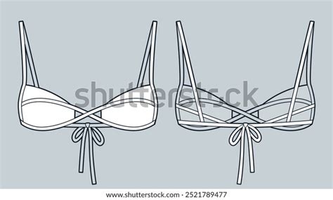Bikini Top Fashion Flat Technical Drawing Stock Vector Royalty Free 2521789477 Shutterstock