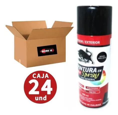 Pintura En Aerosol Spray Brillante Ml Toro Negro Caja U Cuotas