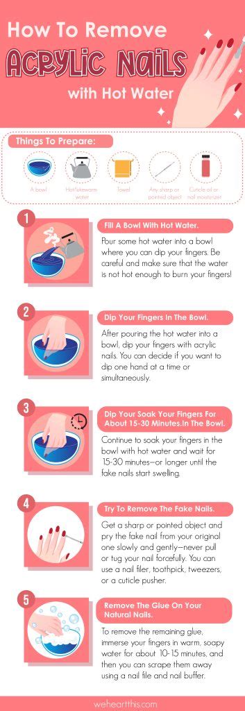 How To Remove Acrylic Nails With Hot Water Step By Step Guide