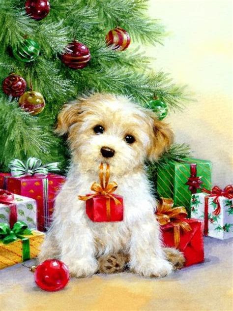 5D Diamond Painting Dog and Red Wrapped Christmas Present Kit - Bonanza ...