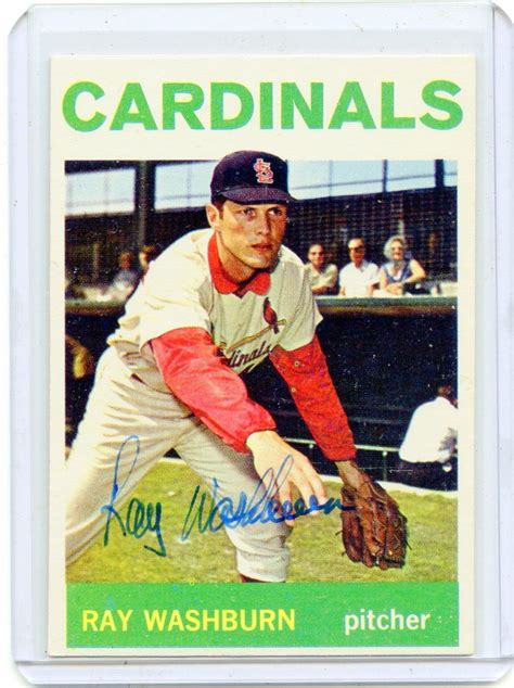 Topps Baseball Ray Washburn Autograph St Louis Cardinals