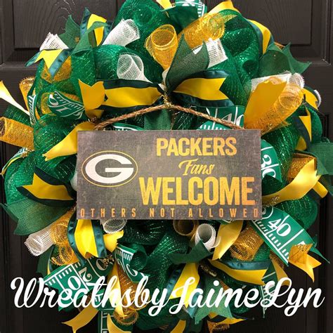 Green Bay Packers Green Bay Packers Wreath Nfl Wreath Deco Mesh