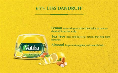 Vatika Naturals Anti Dandruff Guard Styling Hair Cream 210 Ml Lemon Tea Tree And Almond