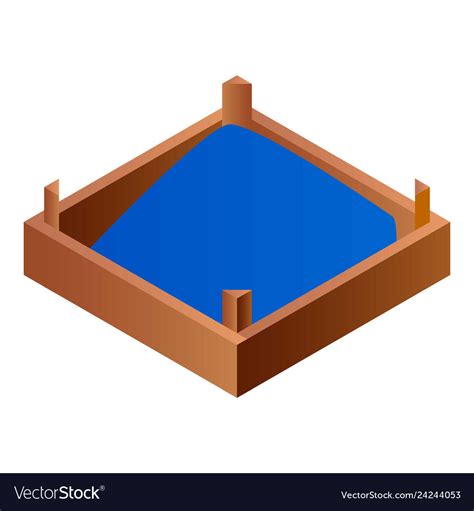 Full Wood Box Icon Isometric Style Royalty Free Vector Image