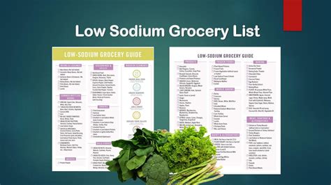 Low Sodium Foods List Printable Low Sodium Grocery List Low - Etsy