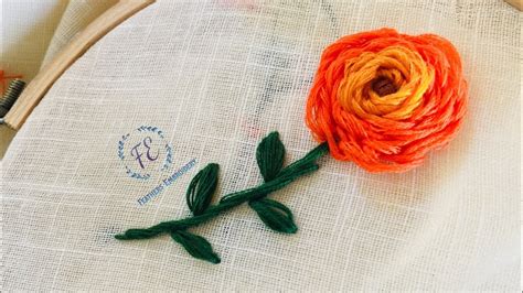 Stem Stitch Flower Rose Hand Embroidery Tutorial Youtube