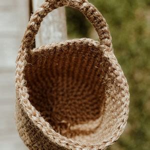 Jute Crochet Hanging Baskets Xl Inches Wall Hanging Basket