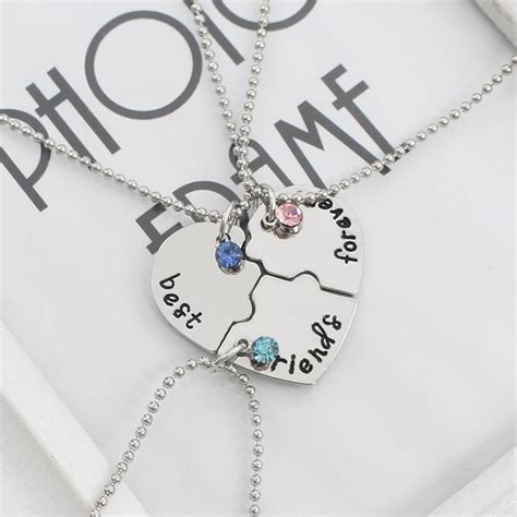 Best Friend Necklace Women Crystal Heart Tai Chi Crown Best Friends ...