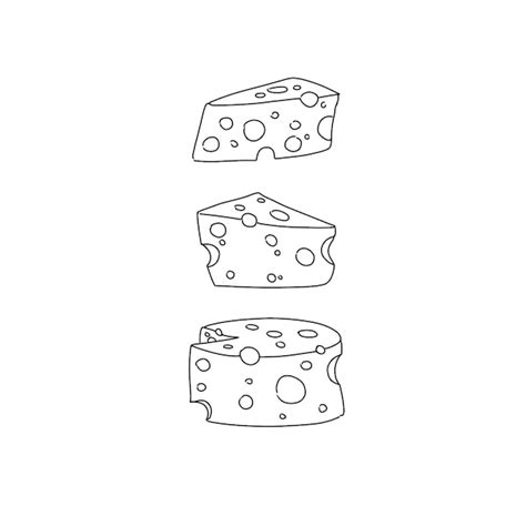 Premium Vector Cheese Hand Drawn Doodle Illustrations Vector Set