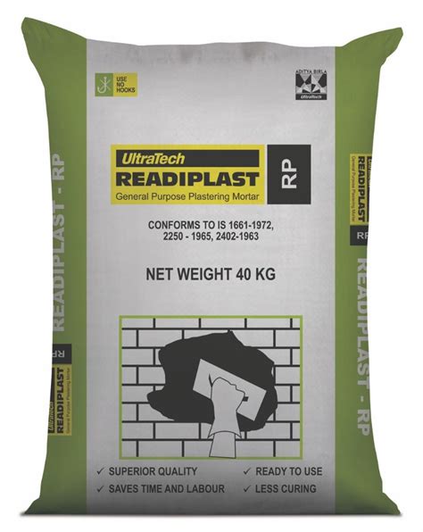 Cement Ultratech Ready Made Plaster For Construction Packaging Size