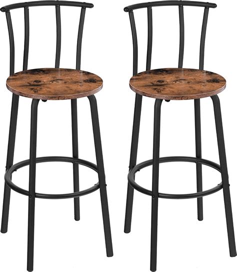 HOOBRO Bar Stools With Back Set Of 2 Bar Chairs 27 8 Inch Counter