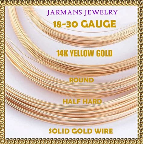 14k Solid Yellow Gold Wire 18 30 Gauge Round 1 2 Hard Etsy