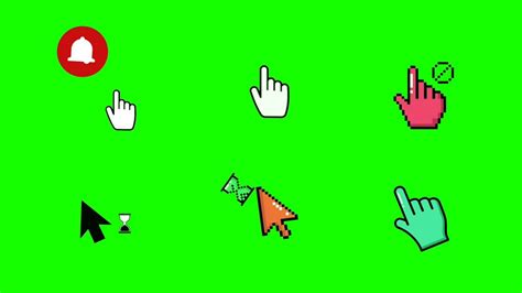 Free Cursor Green Screen With Click Sound Effects Mouse Cursor