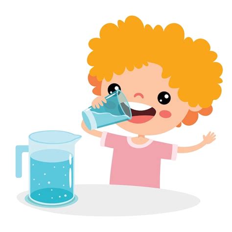 Premium Vector Cartoon Drawing Of Drinking Water