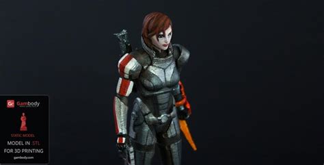 Female Shepard Mass Effect Stl Files For 3d Printing Gambody