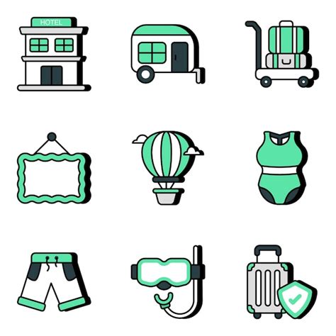 Premium Vector | Pack of travel and fun flat icons