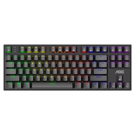 Teclado Mec Nico Gamer Aoc Gk Led Rainbow Switch Red N Key