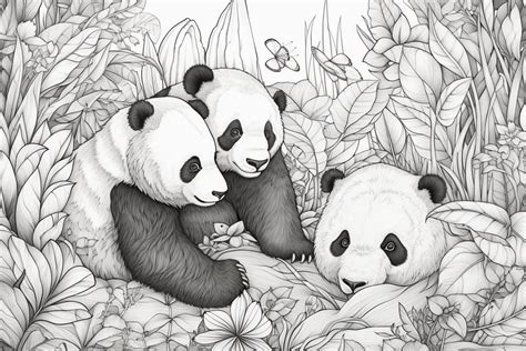 50 Wildlife Pandas Colouring Pages For Adults Amazing Patterns For Stress Relief Digital