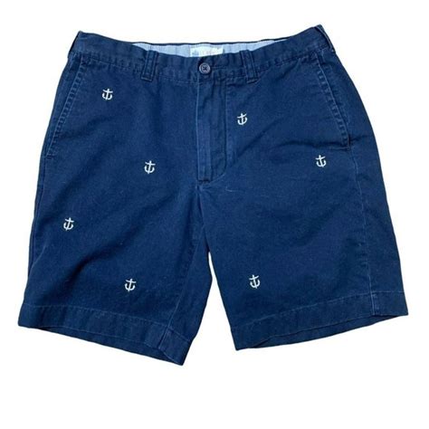 J Crew Factory Shorts J Crew Classic Embroidered Anchor Chino Blue