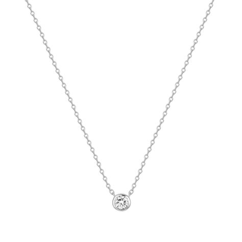 Collier Femme Solitaire Argent Et Oxyde Plus De Colliers