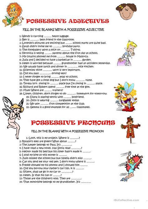 POSSESSIVE ADJECTIVES AND PRONOUNS Possessive Adjectives Possessives 0