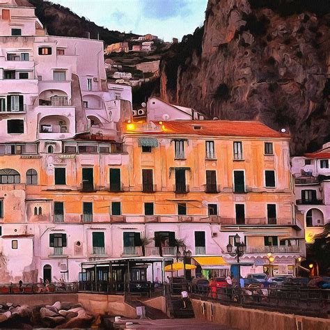 Amalfi Coast Canvas Large Art Painting Poster Italy Wall Art Etsy