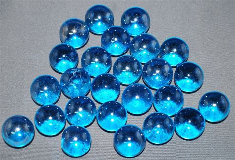 Glass Marbles 15 Modern Craft Marbles Blue Silver In Color