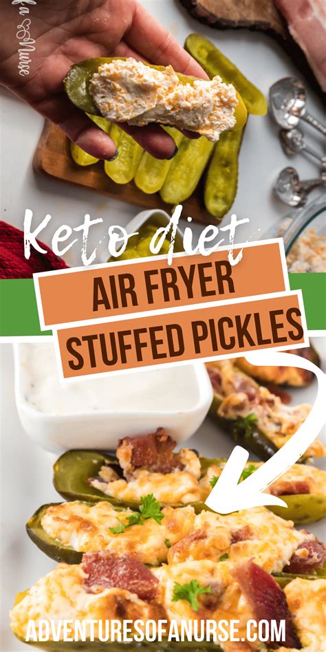 Air Fryer Bacon Wrapped And Stuffed Keto Fried Pickles Air Fryer