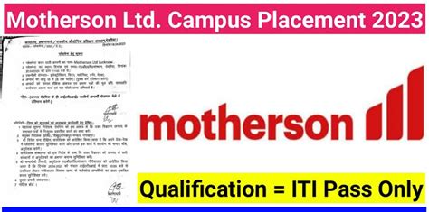 Motherson Sumi Campus Placement Iti Jobs