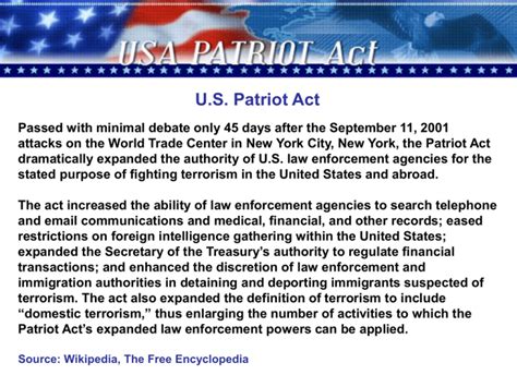 U S Patriot Act