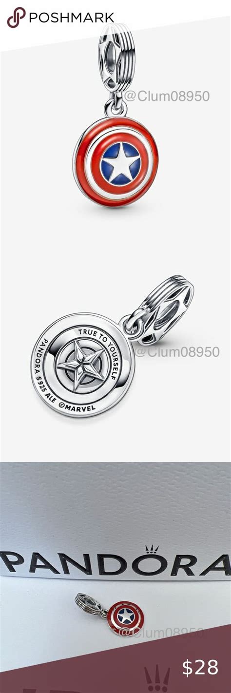 Marvel The Avengers Captain America Shield Dangle Charm New Pandora