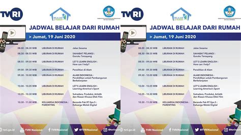 Jadwal Belajar Dari Rumah Tvri Jumat Juni Materinya Menarik Semua