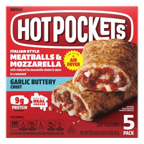 Hot Pockets Italian Style Meatballs Mozzarella Frozen Sandwiches Shop Entrees Sides At H E B