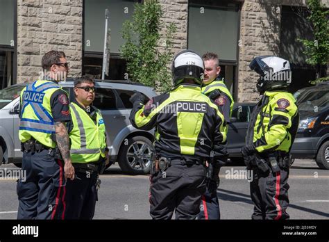 Group Of Calgary Police Officers From Various Traffic Units In