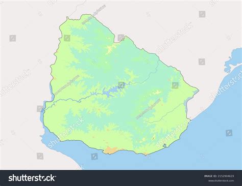 High Detailed Vector Uruguay Physical Map Stock Vector (Royalty Free) 2152904619 | Shutterstock